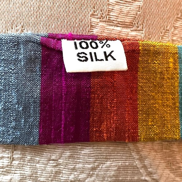 Raw silk hair tie or sash - Picture 3 of 7